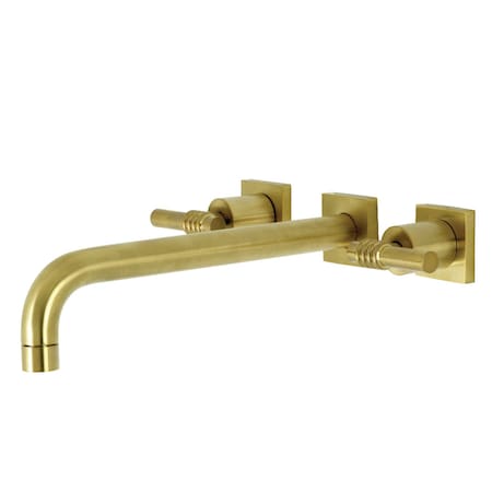Kingston Brass KS6057ML Wall Mount Tub Faucet, Brushed Brass KS6057ML